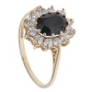 9ct Yellow Gold Cubic Zirconia and Sapphire Cluster Ring