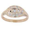 9ct Yellow Gold Cubic Zirconia Cluster Ring