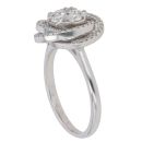 18ct White Gold Brilliant Cut Diamond Spiral Cluster Ring