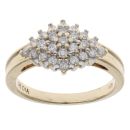 9ct Yellow Gold 0.25ct Brilliant Cut Diamond Cluster Ring