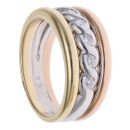 18ct Yellow, White and Rose Gold 0.15ct Brilliant Cut Diamond Fancy Ring
