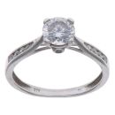 9ct White Gold Cubic Zirconia Solitaire Ring