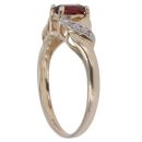 9ct Yellow Gold 0.05ct Diamond and Garnet Single Stone Ring