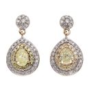 9ct Yellow Gold 1.00ct Brilliant and Pear Cut Diamond Earrings