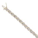 9ct Yellow And White Gold 0.50ct Brilliant Cut Diamond Bracelet 7"