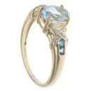 9ct Yellow Gold 0.05ct Diamond and Blue Topaz Ring
