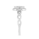 9ct White Gold 0.35ct Marquise Cut Lab Grown Diamond Halo Twist Ring