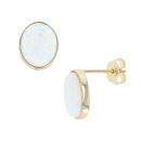 9ct Yellow Gold Created Opal Stud Earrings