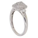 9ct White Gold 0.25ct Brilliant And Baguette Cut Diamond Cluster Ring