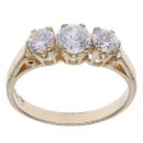 9ct Yellow Gold Cubic Zirconia Three Stone Ring