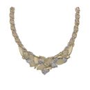14ct Yellow And White Gold Floral Collarette