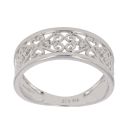 9ct White Gold 0.02ct Brilliant Cut Diamond Hearts Ring