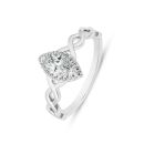 9ct White Gold 0.35ct Marquise Cut Lab Grown Diamond Halo Twist Ring