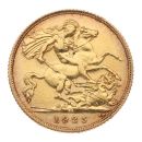 1925 George V Large Head South Africa Half Sovereign Coin