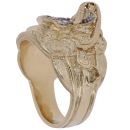 9ct Yellow Gold Cubic Zirconia Patterned Saddle Ring
