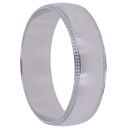 9ct White Gold Patterned Edge Wedding Band 5.47mm