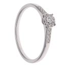 9ct White Gold 0.10ct Brilliant Cut Diamond Cluster Ring