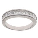 14ct White Gold 0.75ct Princess Cut Diamond Half Eternity Ring