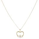 Gold Plated Silver Cubic Zirconia Claddagh Heart Pendant and Chain 18"