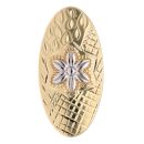 14ct Yellow and White Gold Flower Textured Fancy Ring
