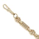 9ct Yellow Gold Stars and Bars T-Bar Bracelet 7"