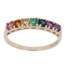 9ct Yellow Gold Multi Gemstone Ring