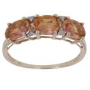 9ct Yellow Gold 0.05ct Diamond and Sunset Topaz Fancy Ring