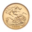 1982 Elizabeth II Decimal Portrait UK Half Sovereign Coin