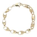9ct Yellow Gold Patterned And Plain Tulip Bracelet 8.5"