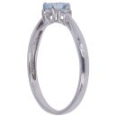 9ct White Gold 0.05ct Brilliant Cut Diamond and Aquamarine Solitaire Ring