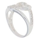 Sterling Silver Cubic Zirconia Double Heart Ring By Icesia