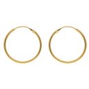 22ct Yellow Gold Classic Plain Hoop Earrings