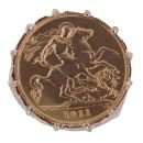 9ct Yellow Gold 1911 George V Large Head UK Half Sovereign Coin Ring