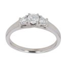 Platinum 0.51ct Brilliant Cut Diamond Trilogy Ring