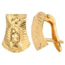 22ct Yellow Gold Diamond Cut Huggies Stud Earrings