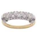 18ct Yellow And White Gold 0.75ct Brilliant Cut Diamond Five Stone Ring