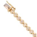 18ct Yellow Gold 2.00ct Brilliant Cut Diamond Tennis Bracelet 7.5"