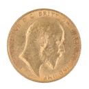 1910 Edward VII Large Head UK Full Sovereign Coin