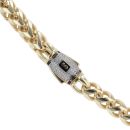 14ct Yellow Gold Monaco Rondo Pave Lock Fancy Chain 22"