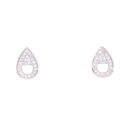 Silver Cubic Zirconia Pear Stud Earrings by Icesia