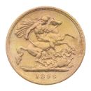 1893 Victoria Old Head UK Half Sovereign Coin