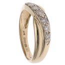 9ct Yellow Gold 0.25ct Brilliant Cut Diamond Crossover Ring