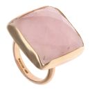 9ct Yellow Gold Rose Quartz Single Stone Ring