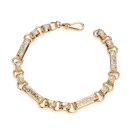 18ct Yellow ﻿Gold on Sterling Silver Men's Patterned Gypsy Link Belcher 9" Bracelet