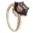 9ct Yellow Gold Smoky Quartz Solitaire Ring
