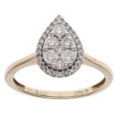 9ct Yellow Gold 0.50ct Brilliant Cut Diamond Cluster Ring