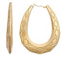 9ct Yellow Gold Oval Creole Earrings