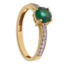 22ct Yellow Gold Green Cubic Zirconia Solitaire Ring