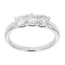 18ct White Golf 0.95ct Diamond Trilogy Ring