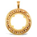 9ct Yellow Gold Half Sovereign Pendant Mount - Rope and Twist